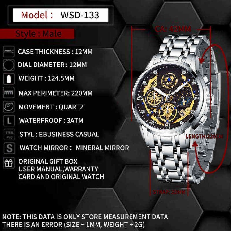 DOIT Men Watch Top Luxury Brand Big Dial Sport Watches Mens Chronograph Quartz Wristwatch Date Male Clock Relogio Masculino 220113236E