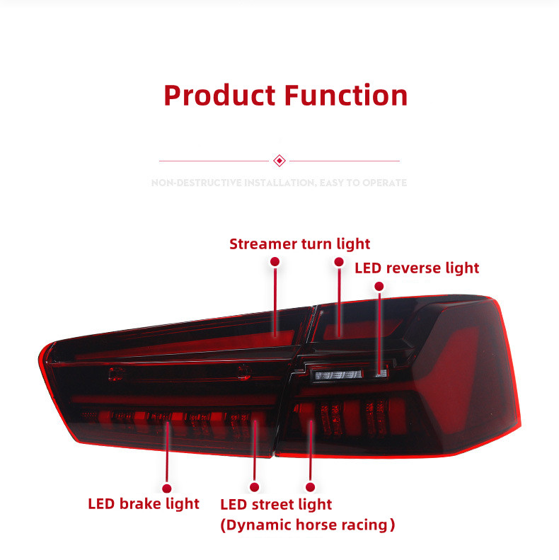 Car Taillight for AUDI A6L 20 12-20 15 Modified C7 Tail Light Turn Signal Rear Reverse Backup Parking Work Lights