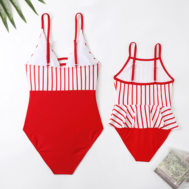 Luxury Designer Bikini European and American new parent-child triangle one-piece sexy swimsuit bikini