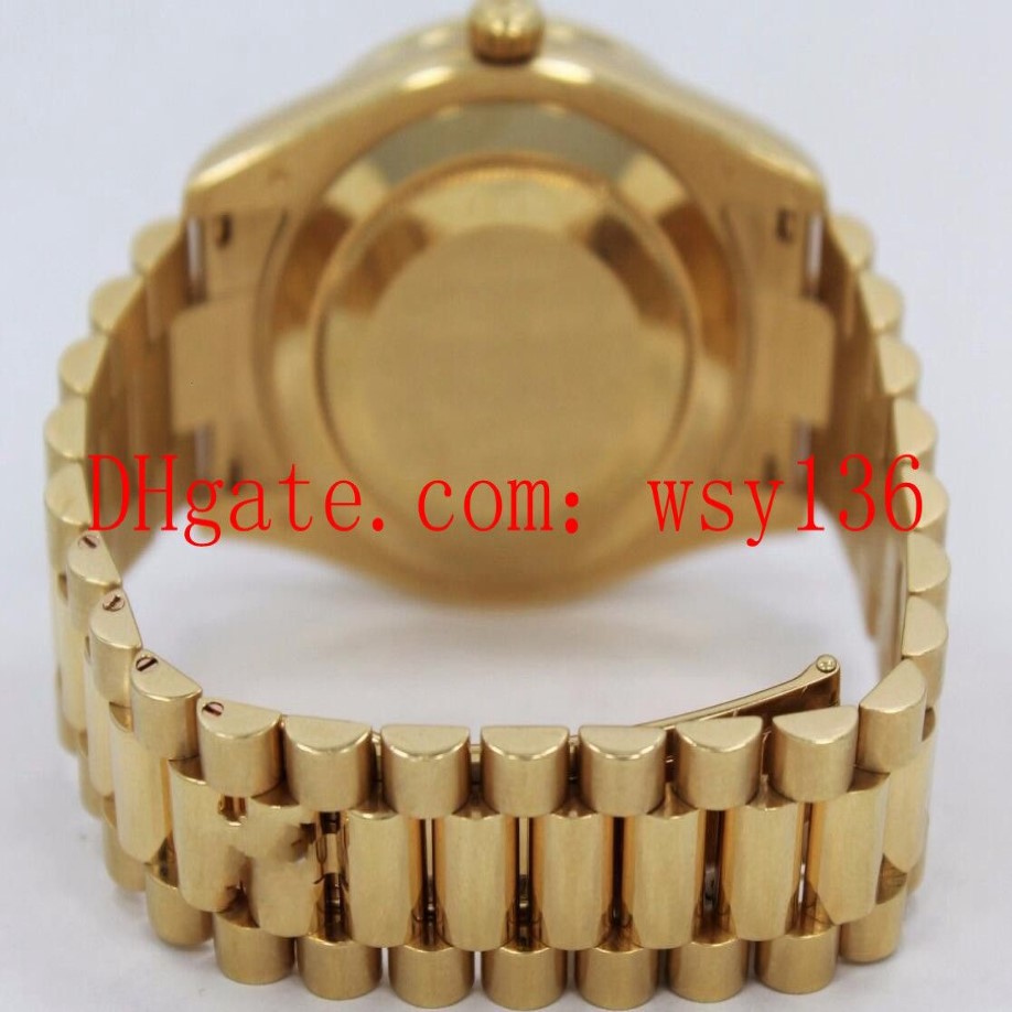 Luxury Men's Wrist Watches Day-Date II Presi 218238 18K Yellow Gold Baguettes Diamond 36mm Automatisk mekanisk rörelse Mens307L