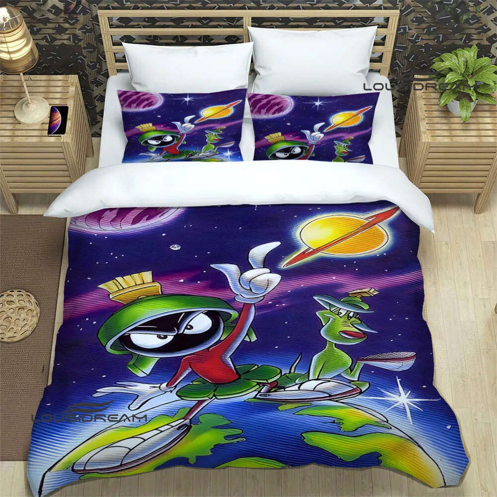 Marvin the Martian Print Bedding Sets Exquisite Supplies Duvet Cover Bed Comforter Bedding Set Birthday Gift