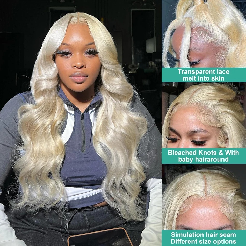 613 Lace Frontal Wig 13x6 Honey Blonde Body Wave Lace Front Wigs Brazilian 13x4 HD Transparent Colored Human Hair Wig for Women