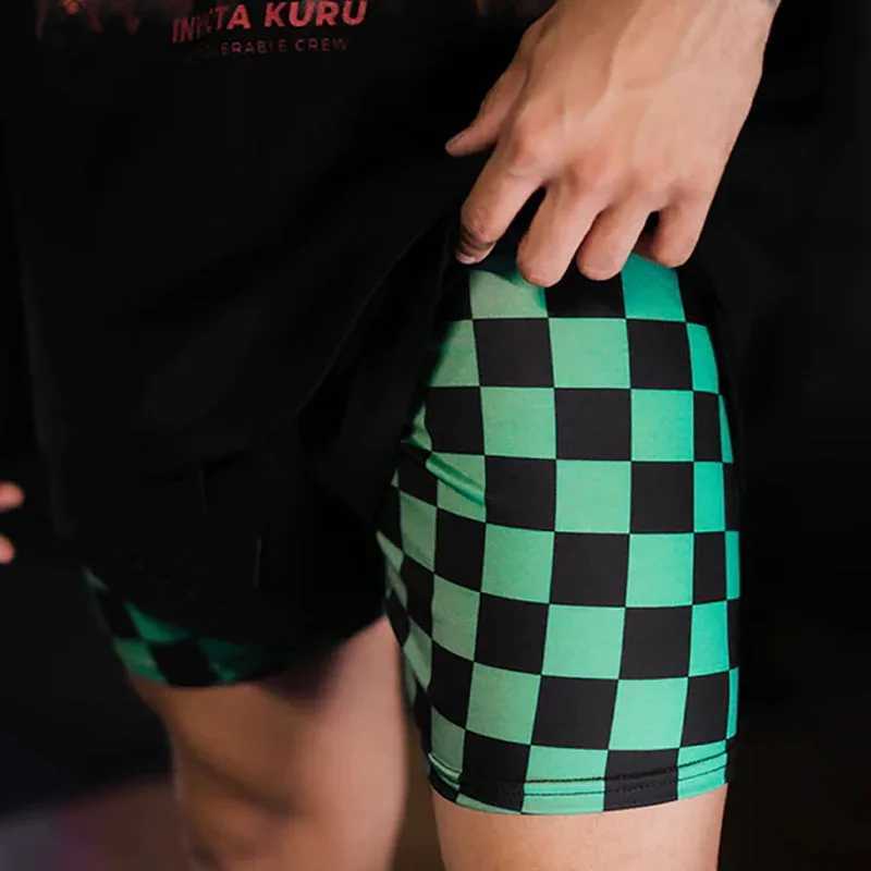 Męskie szorty męskie szorty męskie 2-w-1 Shorts Gym DIY DIY Dostosowane podwójnie warstwy sporne sporty szorty Szybkie suszenie krótkometrażowe Summer 24325