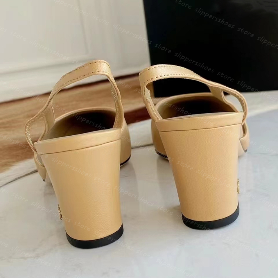 Designers klänning skor slingbacks sandal balett lägenheter skor espadrilles ballerinas sandaler damer fest bröllop kvinnor chunky high klackar toffel 002