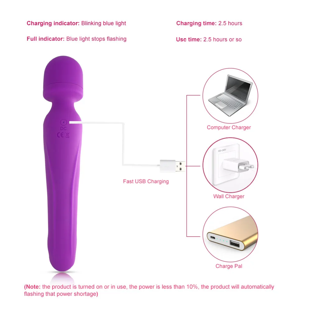 Vibromasseur point G chauffant, stimulateur chauffant et rechargeable pour le plaisir clitoridien féminin, silencieux, étanche, puissant masseur de baguette de clitoris personnel pour femme