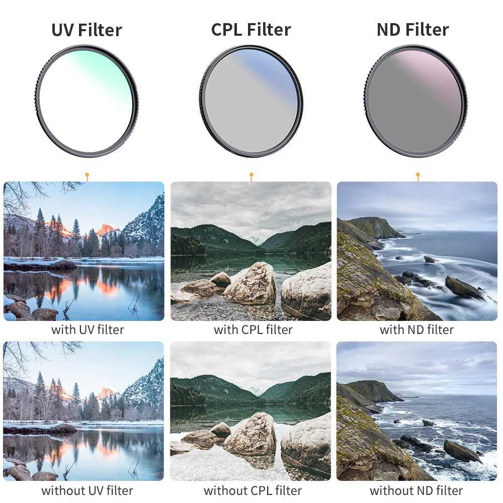 Filtres K F Concept MCUV CPL polarisation filtre à densité neutre ND4 Kit de filtre d'objectif pour appareils photo 37mm 43mm 49mm 52mm 58mm 62mm 67mm 82mmL2403