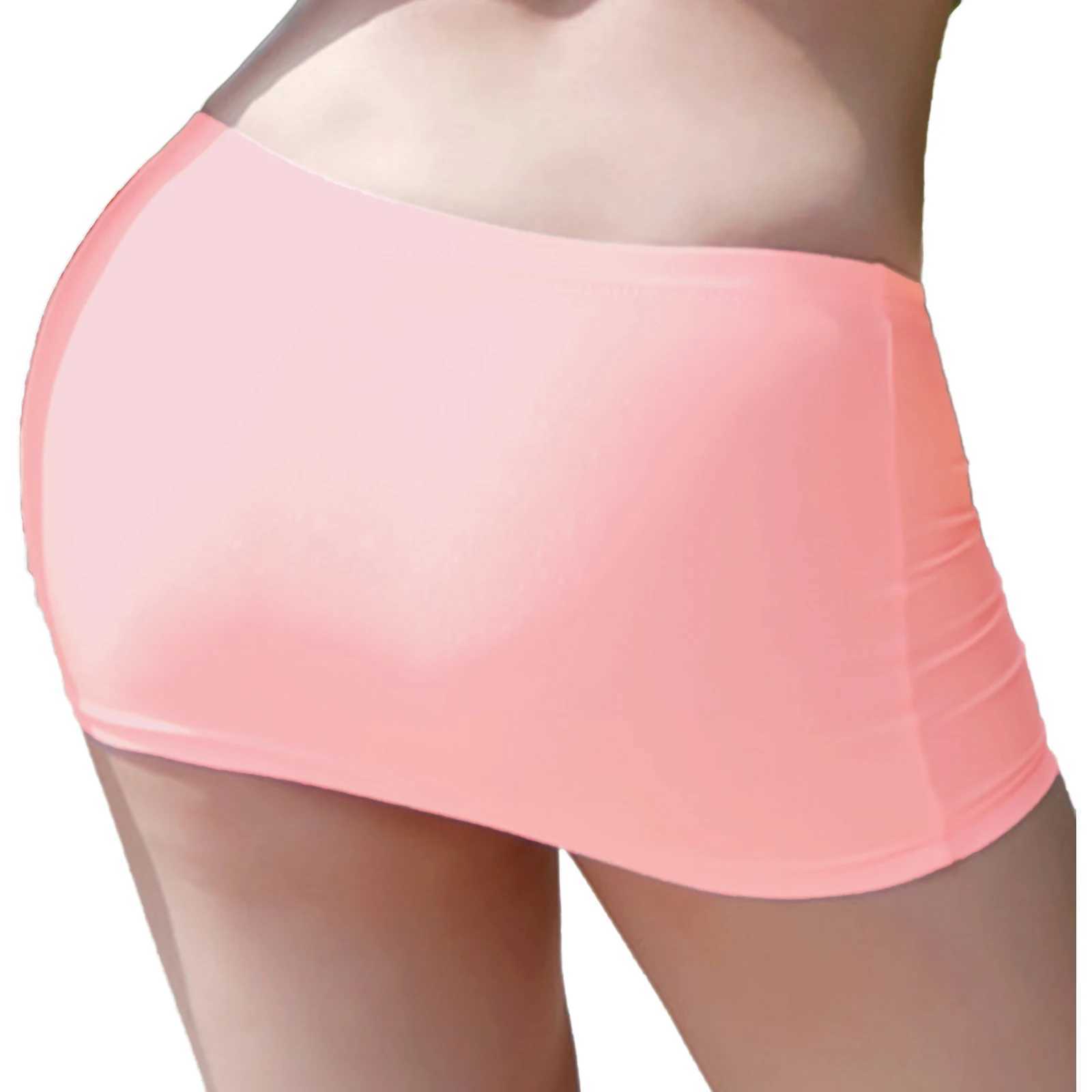 Sexy Skirt Skirts Womens low rise mini skirt solid color elastic waistband underwear mini skirt transparent super pencil skirt beach suit 24326