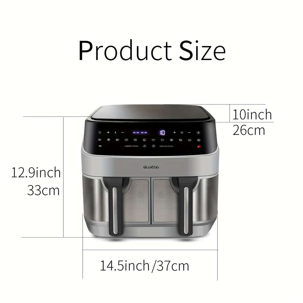 Oldegg 2.38Gal Dual Pot Screen Air Fryer 14 Funções qualquer alimento One Touch Cooking for Alrecipes pode cozinhar dois alimentos diferentes simultaneamente reduzir o tempo de espera