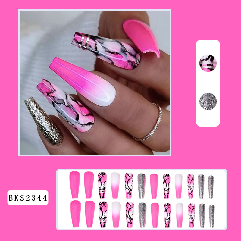 hete verkoop slijtage nagel valse nagels nepnagels zeer mooie prachtige marmeren luipaardprintstijl voor hete meiden