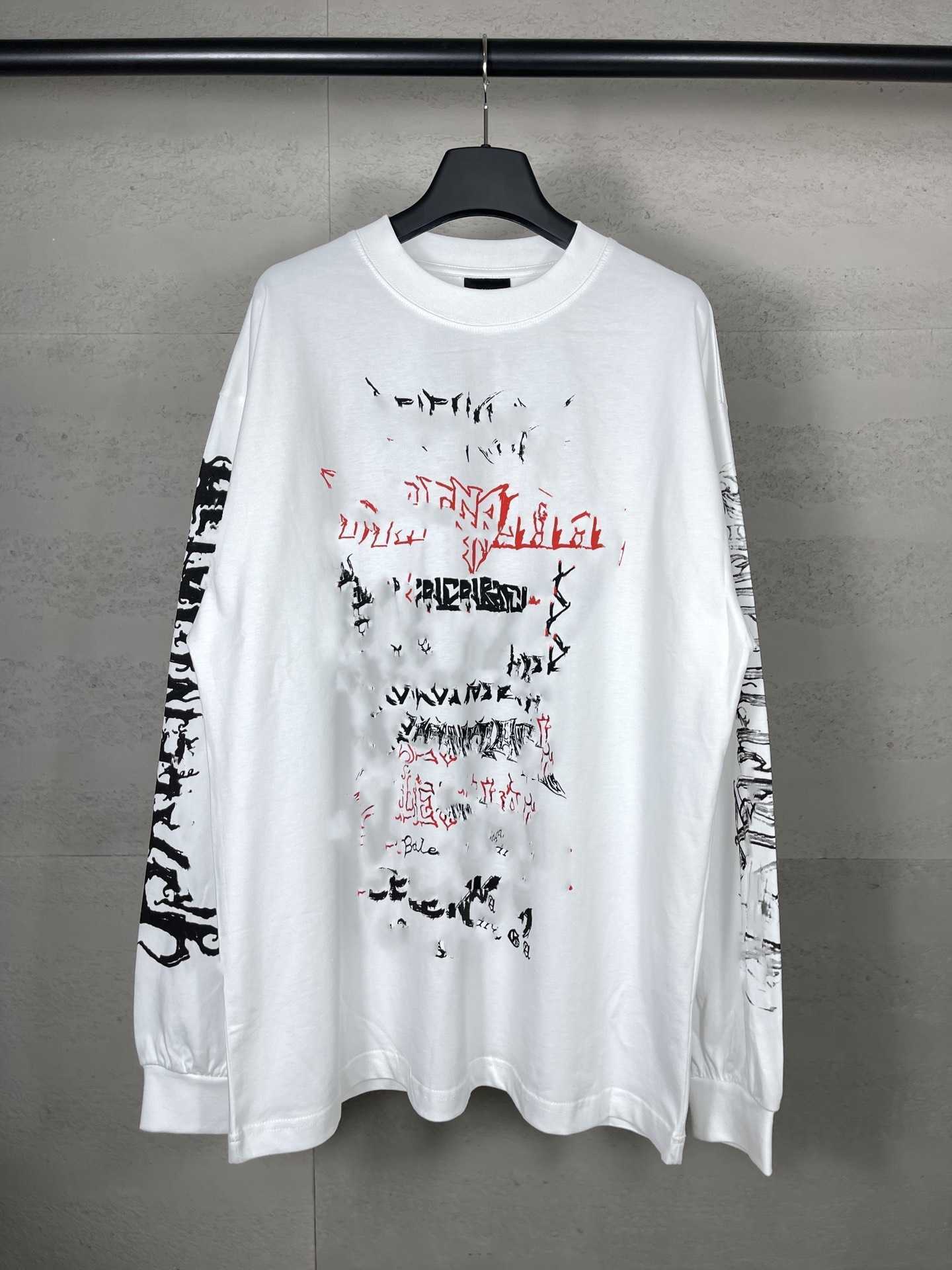 B Paris correct high version 24SS the Year of the Loong limited printing long sleeve T-shirt Valentines Day full body printing lovers