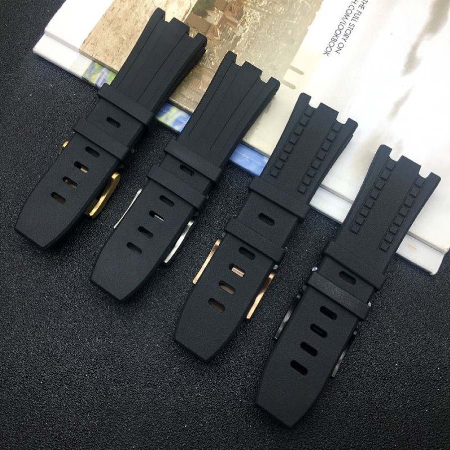 28mm schwarze Natur Gummi Silicon Watchband Männer Watch Band für Gurt für Gürtel Offshore Oak On1253n