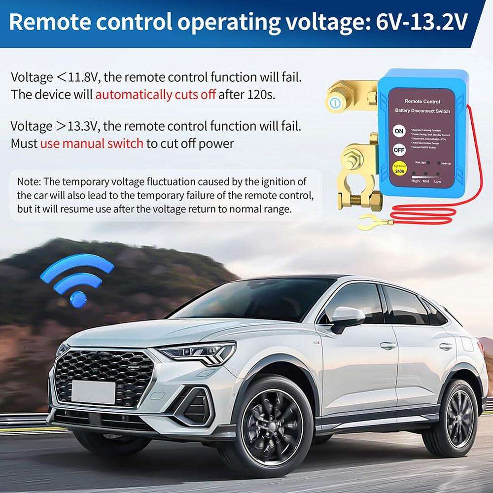 Nova desconexão da bateria 12v 240a matar interruptor de controle remoto de desligamento automático para automóvel