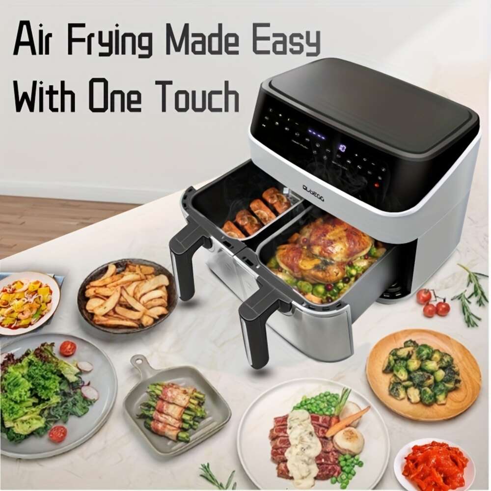 Oldegg 2.38Gal Dual Pot Screen Air Fryer 14 Funções qualquer alimento One Touch Cooking for Alrecipes pode cozinhar dois alimentos diferentes simultaneamente reduzir o tempo de espera