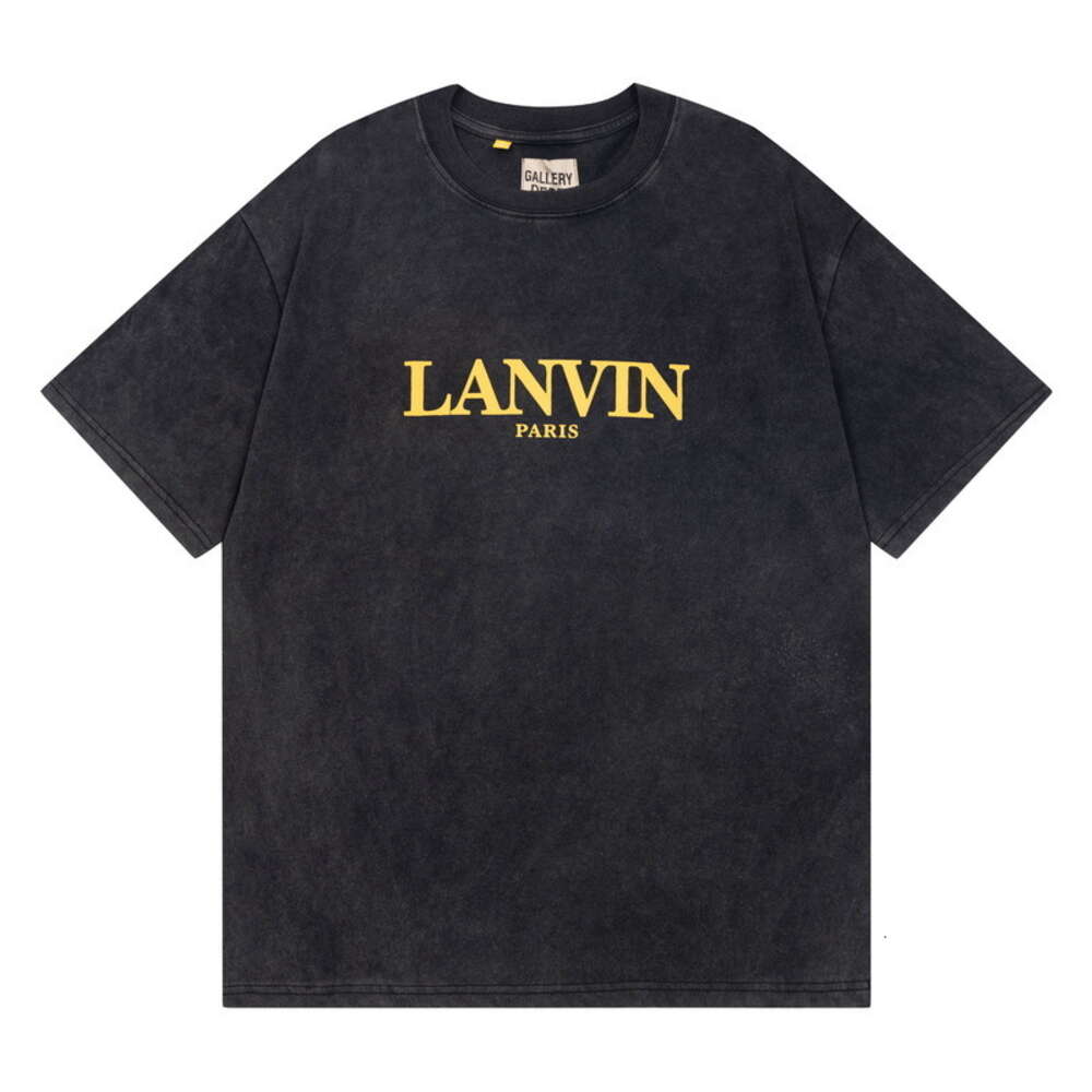 lanvin t shirt sommar mode märke brev tryckta mäns och kvinnors avslappnade kortärmade t-shirt