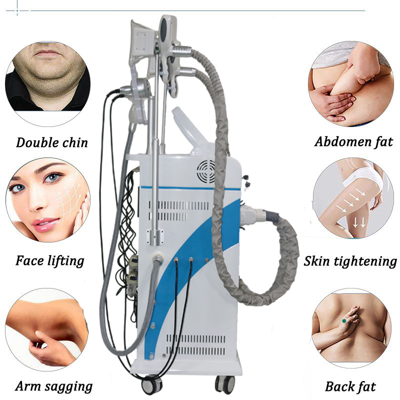 Professionell Cryolipolysis Fat Freeze Lipo Laser Cavitation Slim Machine Radiofrekvens Skin Dra åt Cryoterapi Face Equipment 7in1