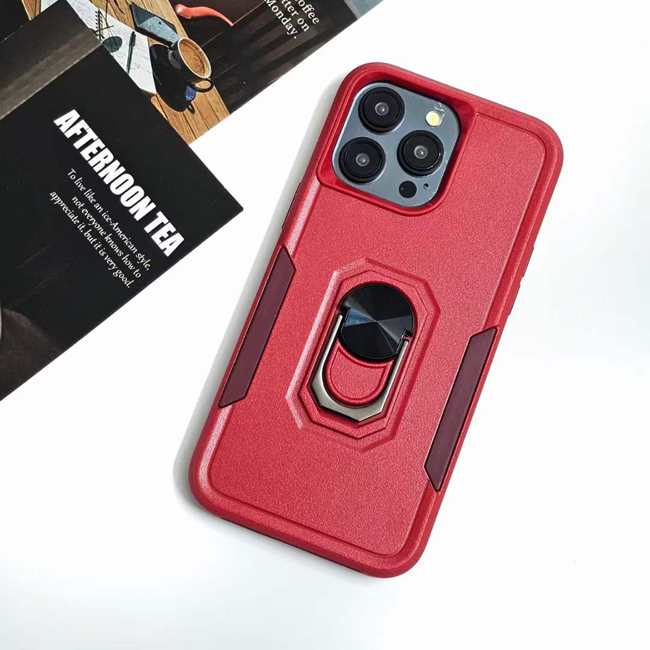 Броня противоударный автомобильный магнитный чехол для iPhone 15 Pro Max Samsung S24 Ultra Plus MOTO G PLAY 5G задняя крышка с кольцевым держателем-подставкой