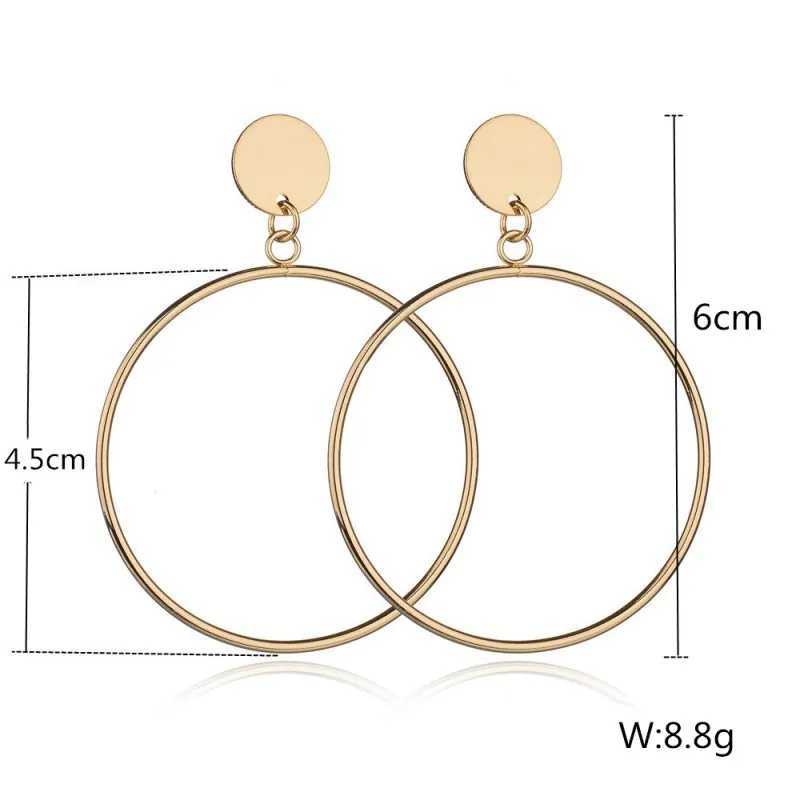 Hoop Huggie géométrique grandes boucles d'oreilles rondes adaptées aux femmes simples et à la mode or argent clignote accessoires bijoux de fête cadeaux petite amie 24326