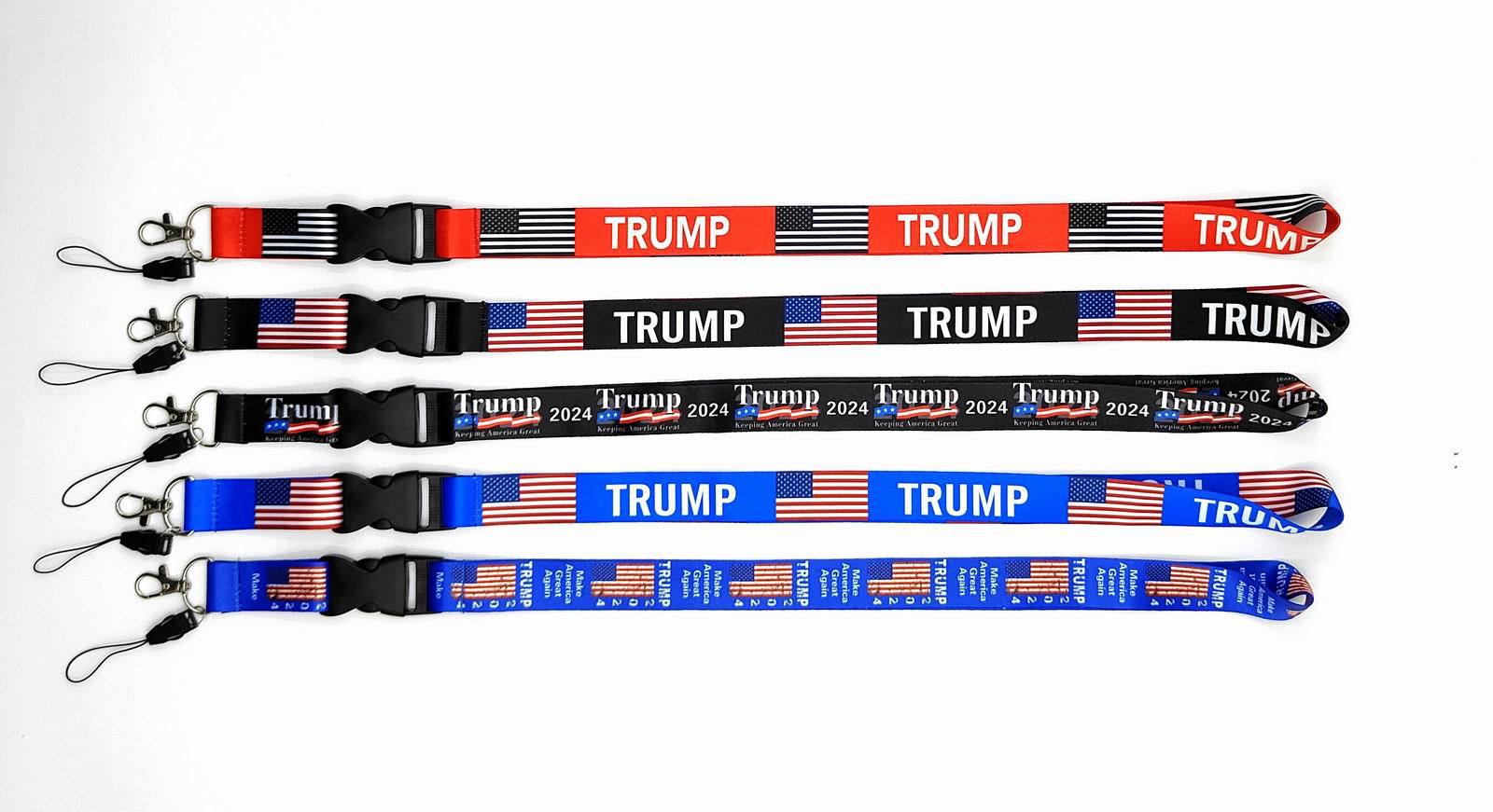 TRUMP Amerikaanse vlag logo Lanyards Sport Mobiele telefoon sleutelhanger riem ID-kaart Badge houder DIY Hang touw sleutelhangers cadeau