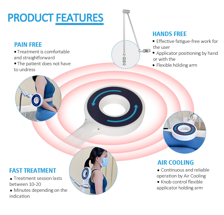 EMTT portable electromagnetic therapy shockwave therapy pain relief device