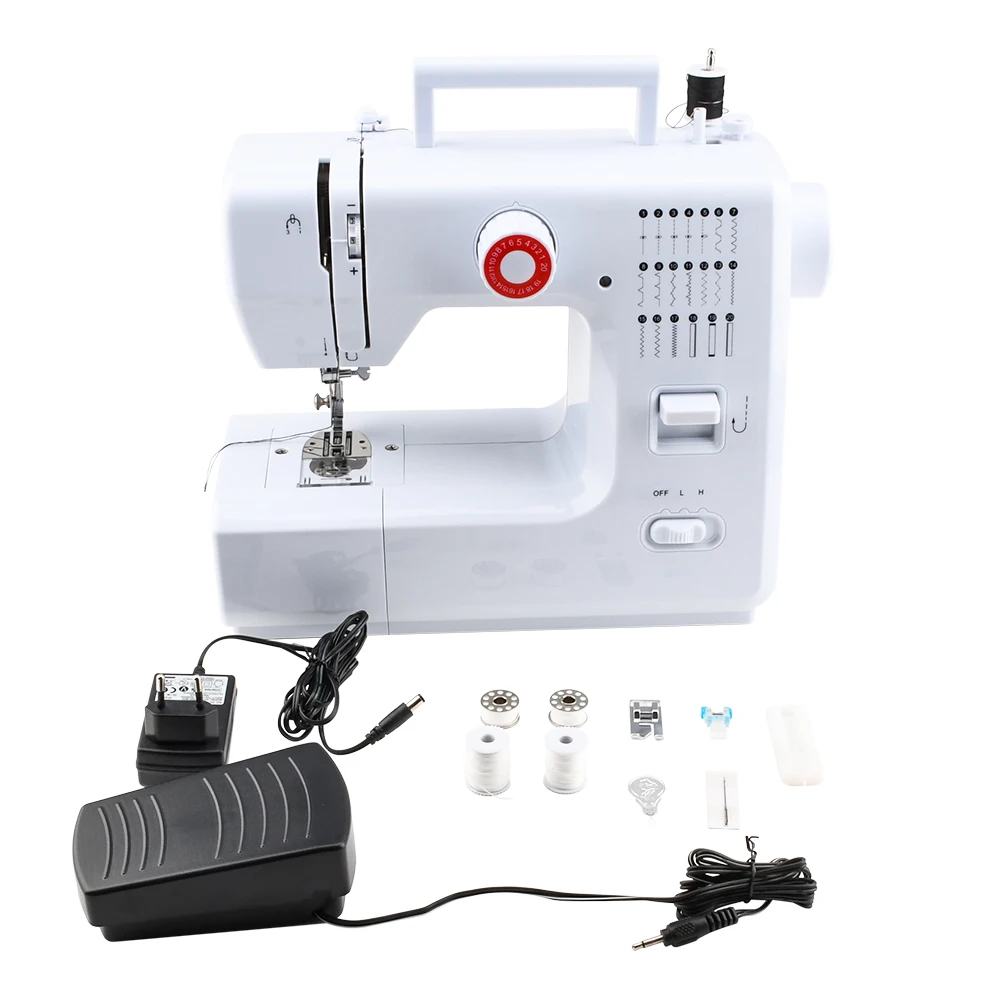 Verktyg 18w Hem Electric Sewing Machine Portable Mini Sewing Patterns Brodery Machine Industrial Symaskin med LED -belysning