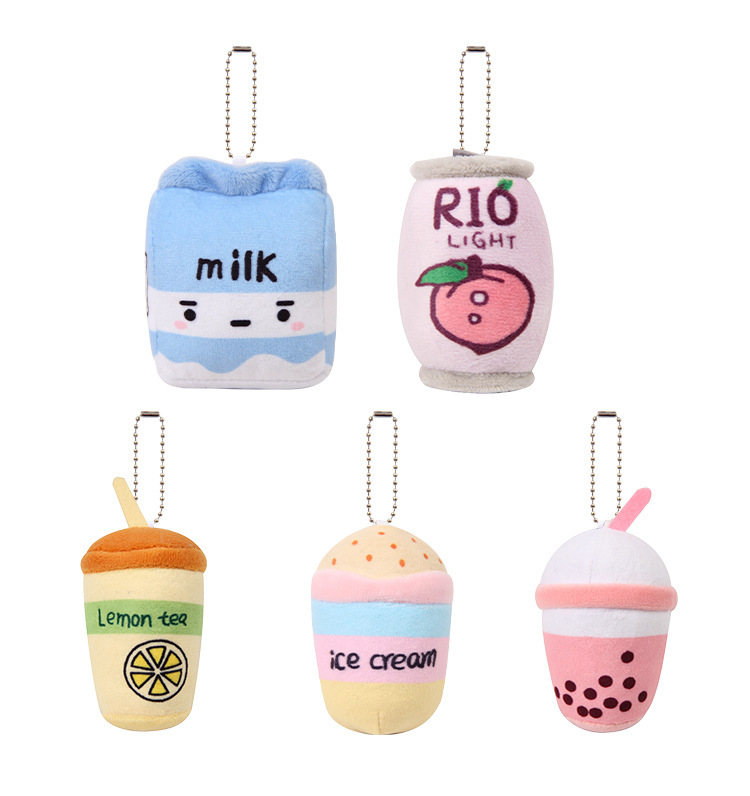 2024 HOT SALE PHOCHESALE NY SIMULATION Söt Fruit Milk Te Cup Söt ryggsäck Pendant Key Ring Pendant School Bag Decoration Gifts For Kids Friends