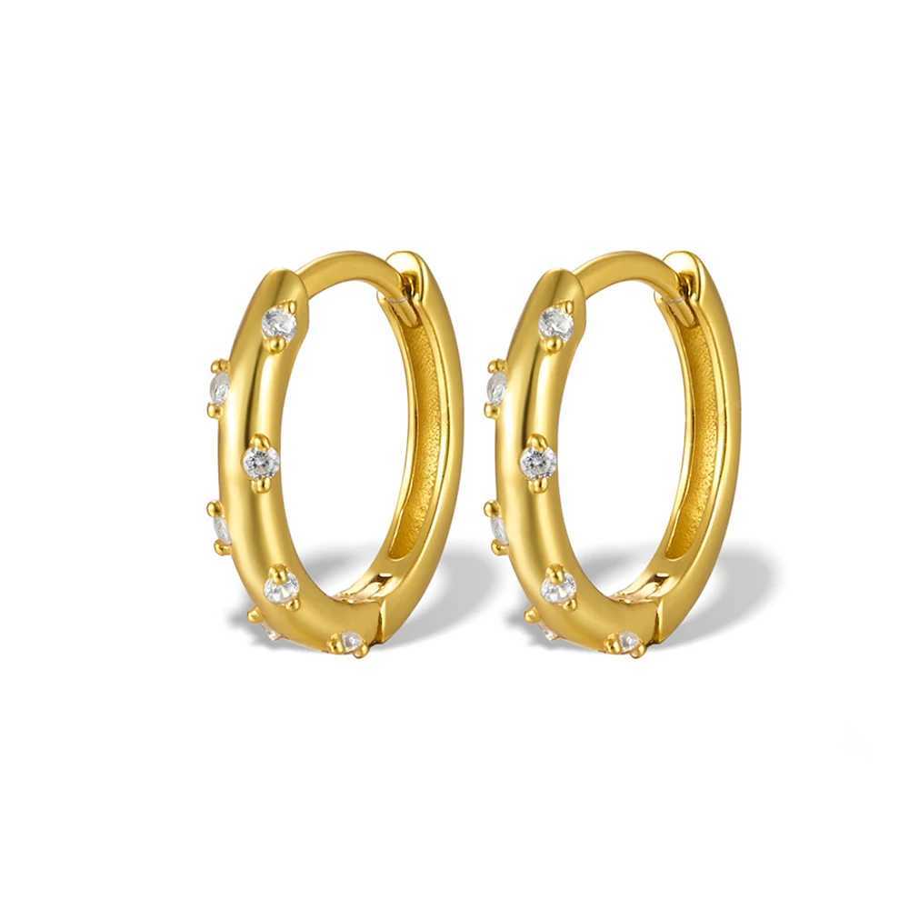 Hoop Huggie 2 pièces boucles d'oreilles créoles brillantes en acier inoxydable or petite boîte en carton perforation petites boucles d'oreilles câlin accessoires de bijoux exquis 240326