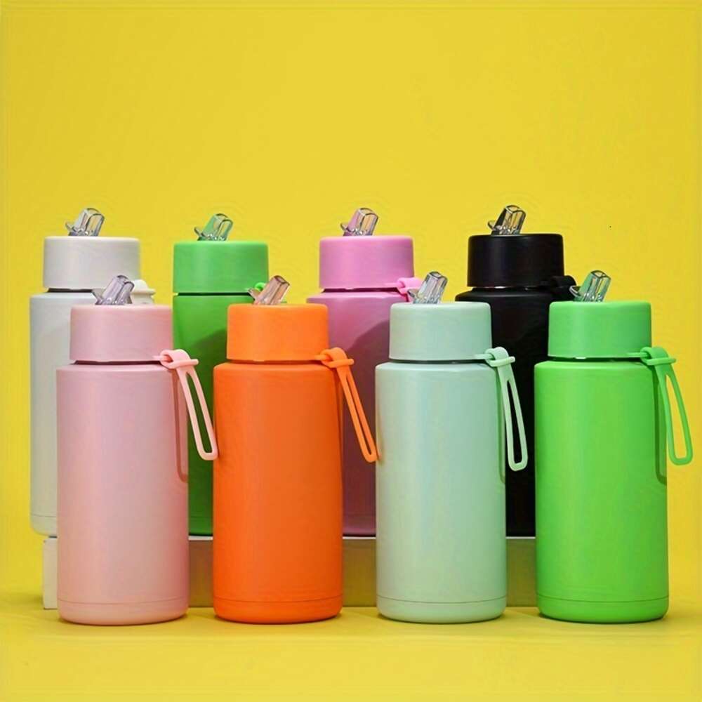 Solid Color Vacuum Flask, 34oz/1l 304 Stainless Steel Insulated Water Bottles, Travel Thermal Cups, for Hot and Cold Beverages, Summer Winter Drinkware,