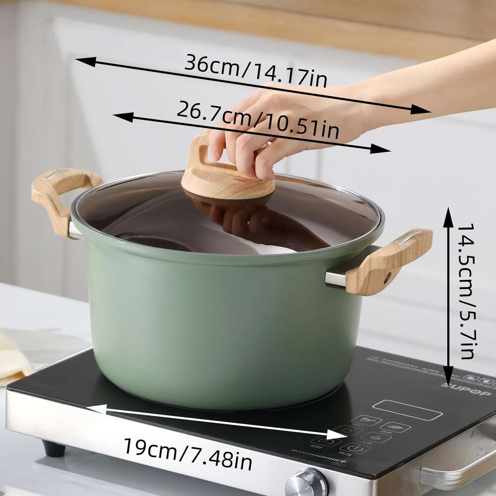 Maifan Stone Soupe antiadhésive - Petite pot à cuisson pour le gaz et les poêles électromagnétiques