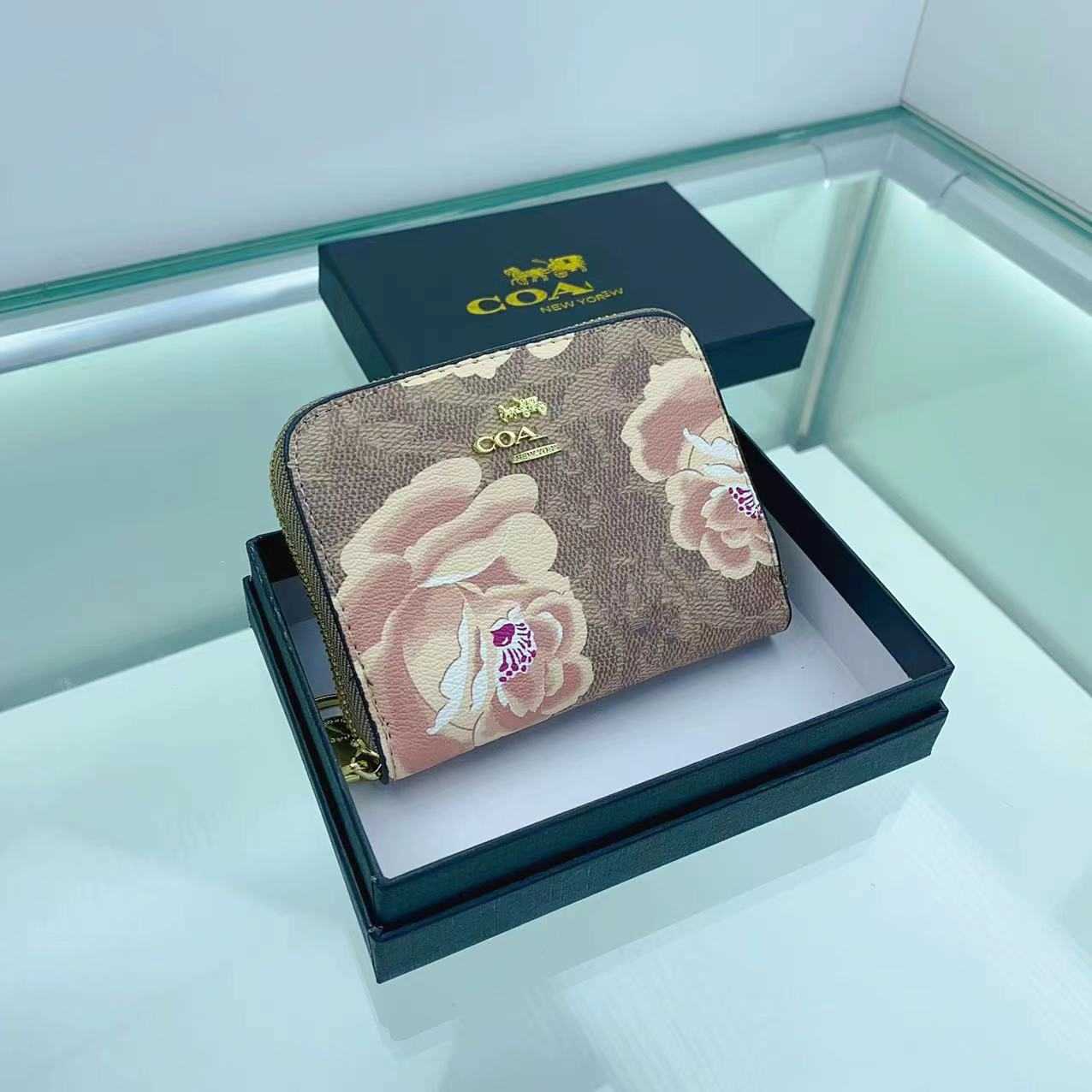 Nieuwe Camellia Blossom korte stijl dameshandtas Zero portemonnee met enkele ritssluiting 70% korting op online verkopen