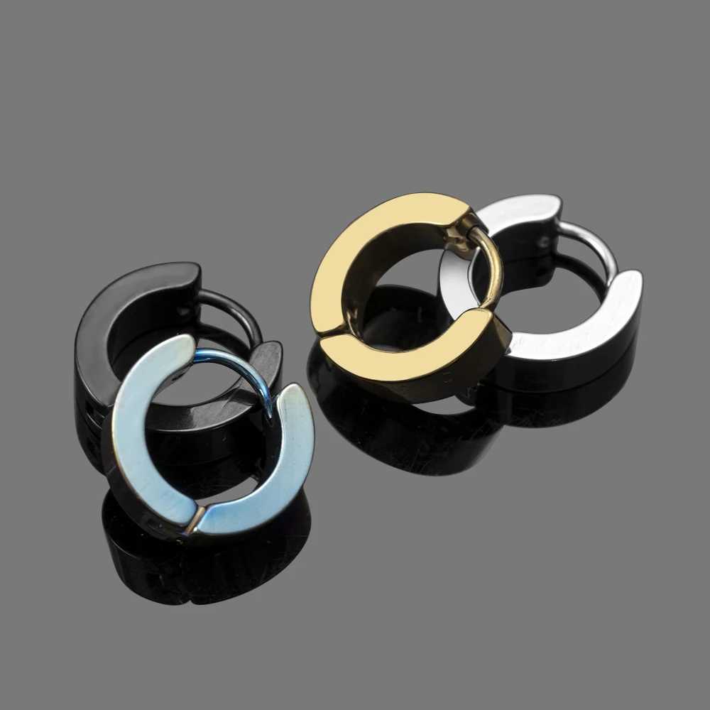 Hoop Huggie 1. Anti Allergy Titanium Steel Earrings Punk Rock Stud Earrings Mens Fashion Jewelry Womens Small Round Stud Earrings 24326