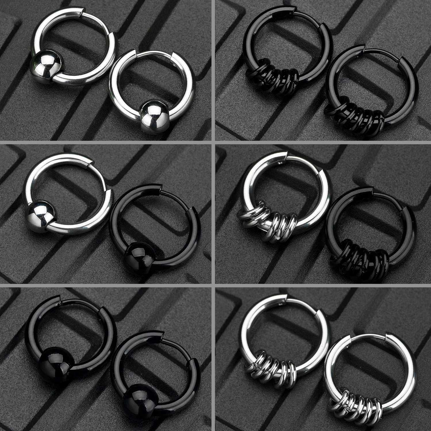 Hoop HUGGie 1 paar roestvrijstalen oorbellen geschikt voor mannen vrouwen kleine ronde metalen ballen allergiebestendige oorgespen sieraden 24326