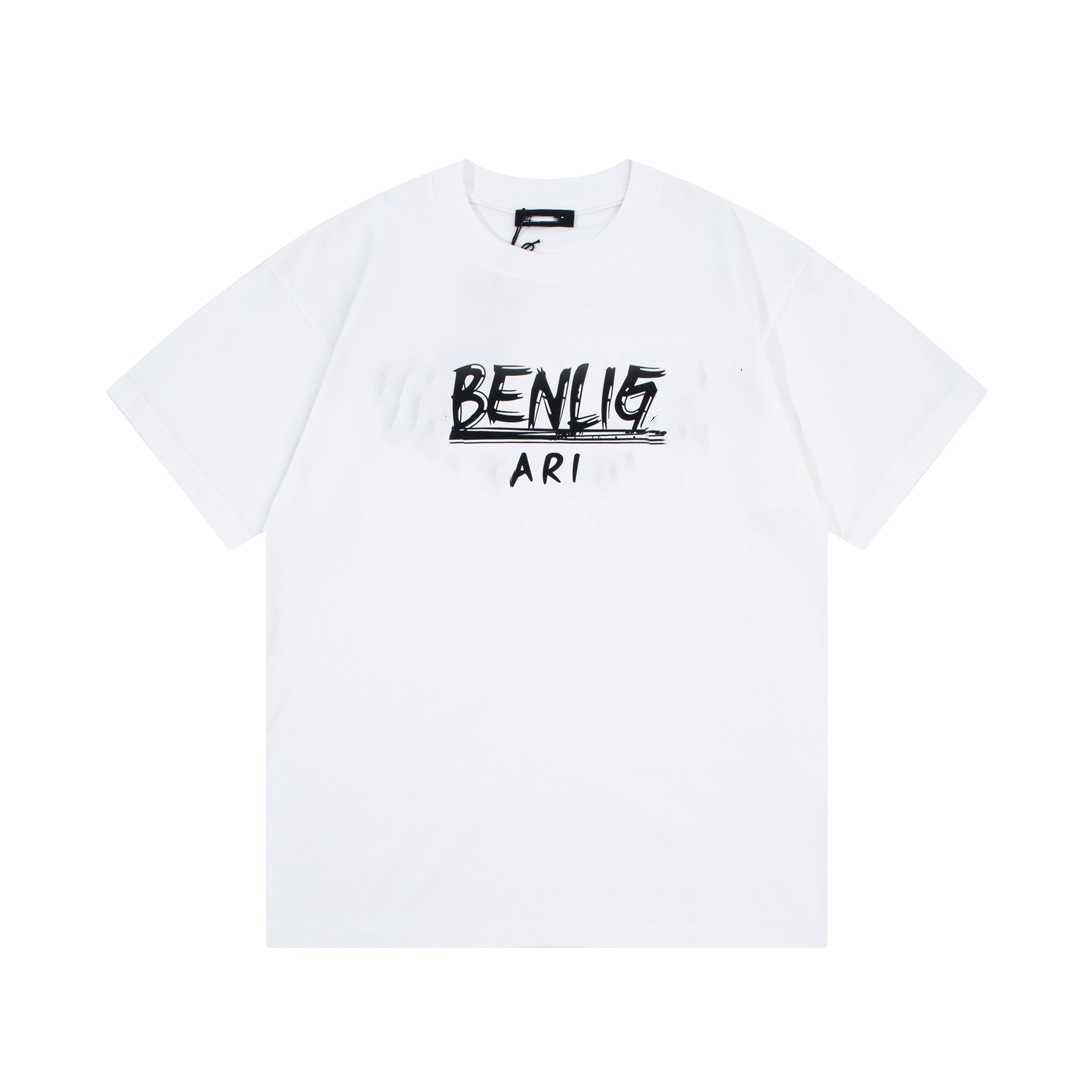 B Paris Correct High Version High Quality 24SS New Letter Graffiti Print Versatile Water T-shirt Unisex