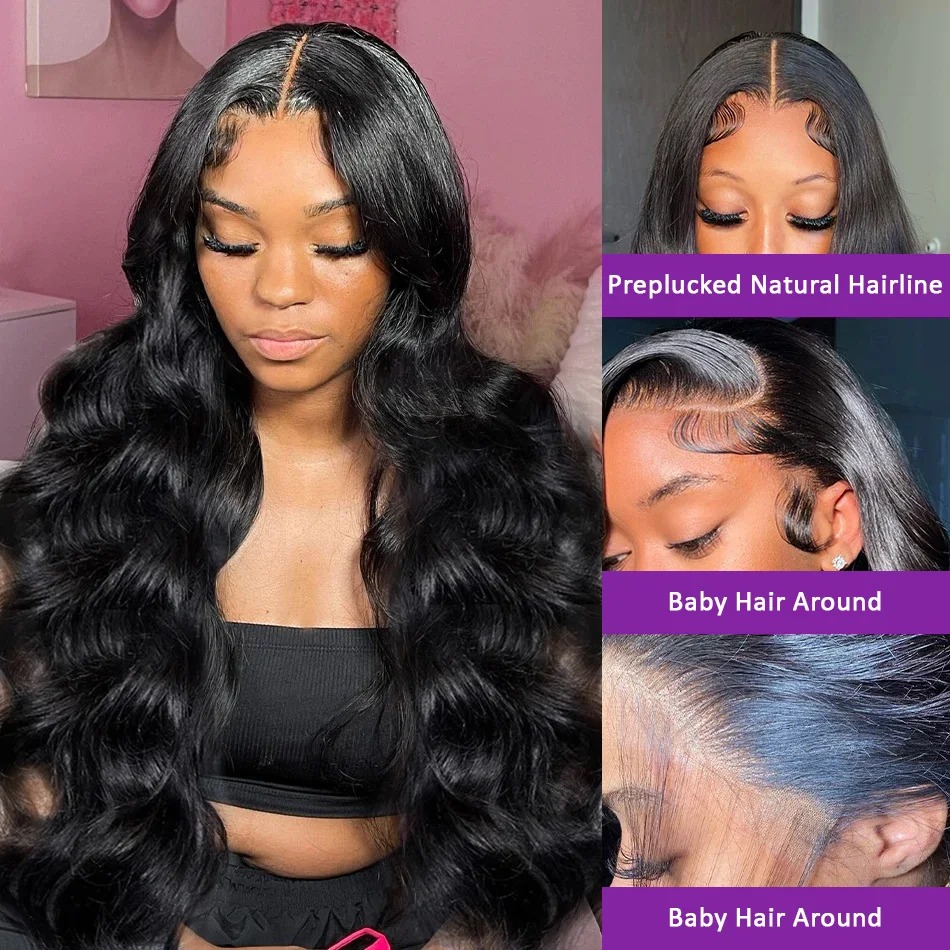 250 Dichte 13x6 Body Wave Lace Front Perücke brasilianische 30 40 Zoll HD transparente 13x4 Lace Frontal Echthaar Perücke für Frauen