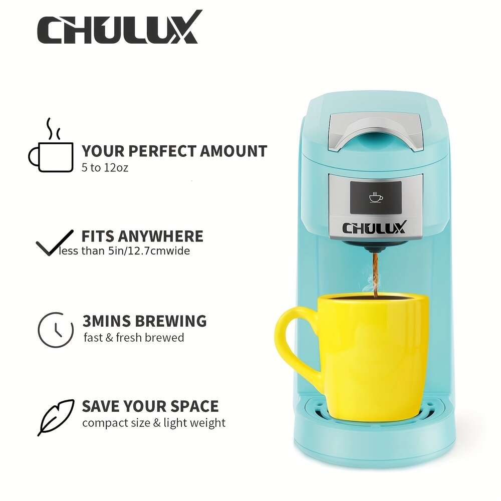 CHULUX Upgrade Serve CUP, Mini Maker Single Cup 5-12oz Brewer, 3 1 Hine voor K Cups Pod Capsule Gemalen Koffie Thee, One Touch Snel brouwen in minuten