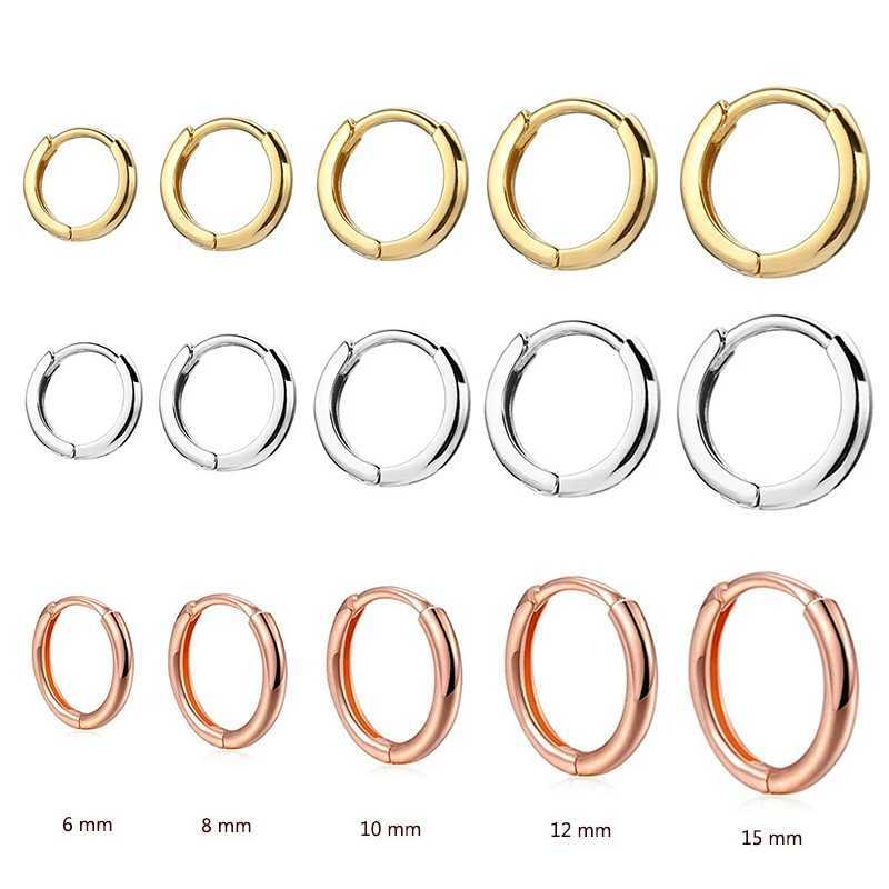 Hoop Huggie e de mini boucles d'oreilles en or petite boîte en carton en acier inoxydable brillant à la mode petites boucles d'oreilles câlin bijoux perforés 240326