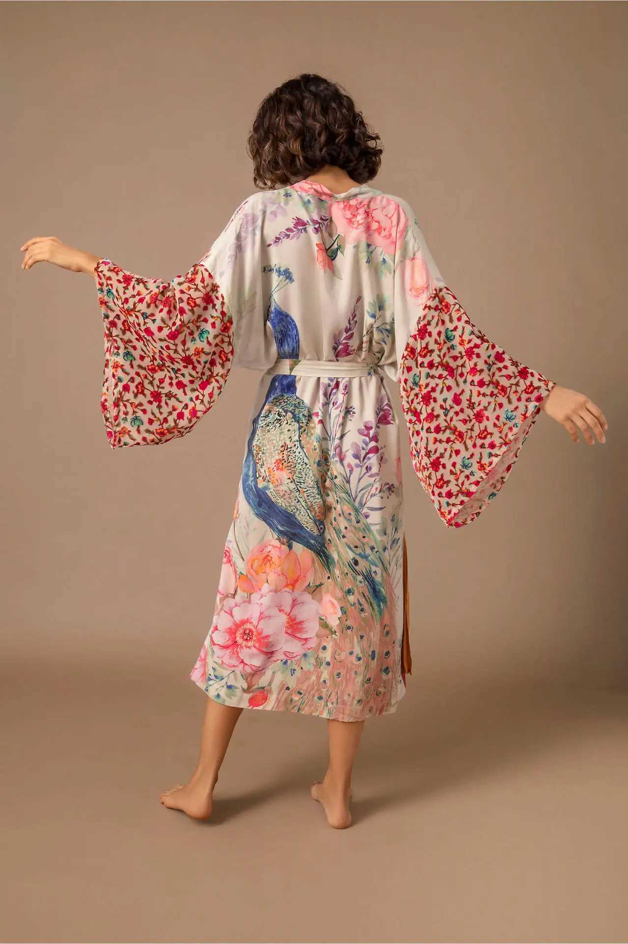 Sarongs Wehello Womens Beach Hat badkläder tryckt påfågel Kimono badkläder Kapstadens sommarklänning Beach Suit Casual Wear 240325