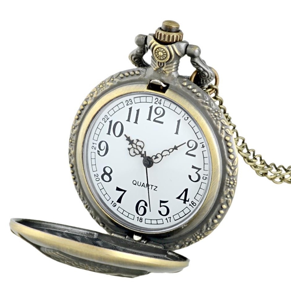 Классические винтажные бронзовые кварцевые карманные часы для рыбалки в стиле ретро для мужчин и женщин, ожерелье, кулон, ювелирные изделия, подарки, модные карманные часы246R