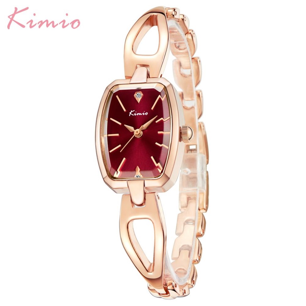 Top Brand Kimio Fashion Women Watchs Square Robe Dimes Bracelet Bracelet Wristwatch Quartz Clock Relogio Feminino Femme Cadeau Box Y270C