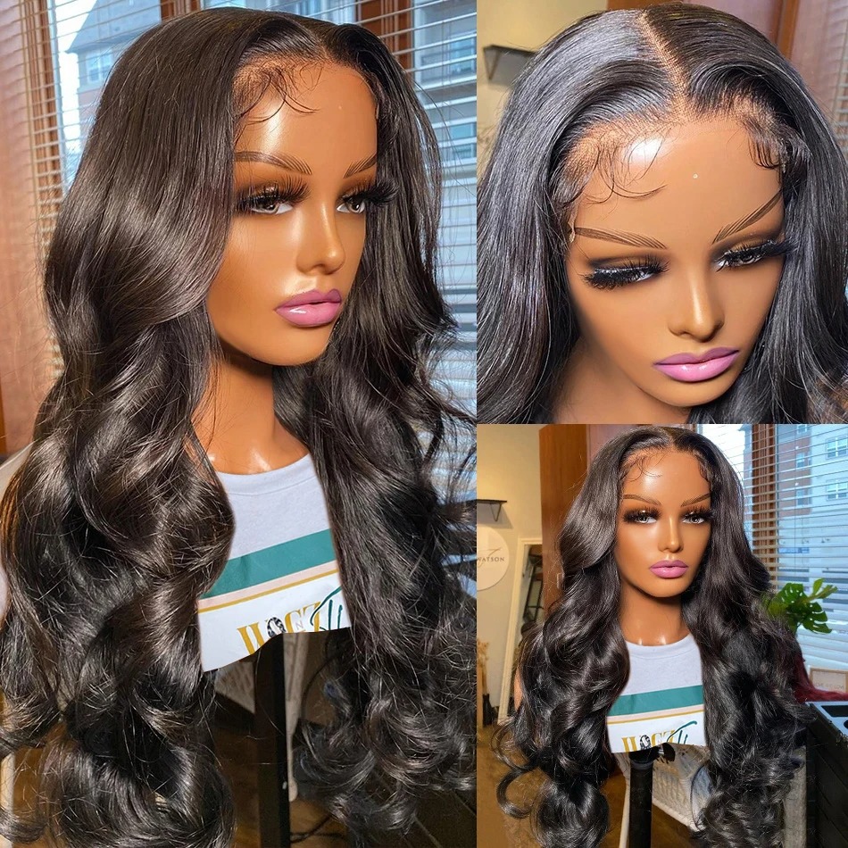 Perruque Lace Frontal Wig Body Wave brésilienne Remy transparente HD, 30 34 pouces, perruque Lace Closure Wig ondulée, densité 250, 13x6, pour femmes