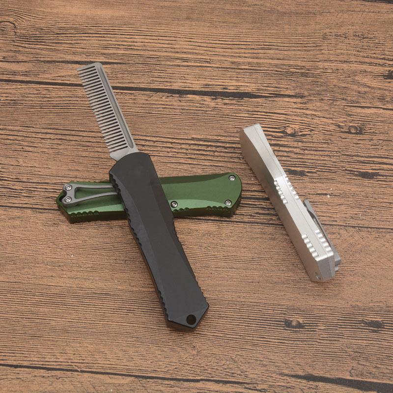 Nouveau G3997 peigne tactique automatique haut de gamme D2 peigne en satin CNC vert Aviation poignée en aluminium Camping en plein air randonnée outils EDC avec gaine en nylon