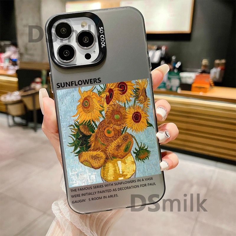 Malowanie oleju w stylu telefonicznym dla iPhone'a 15 14 13 Pro 12 11 Pro xs x xr Max Aurora Hard PC TPU Case Tylne okładka