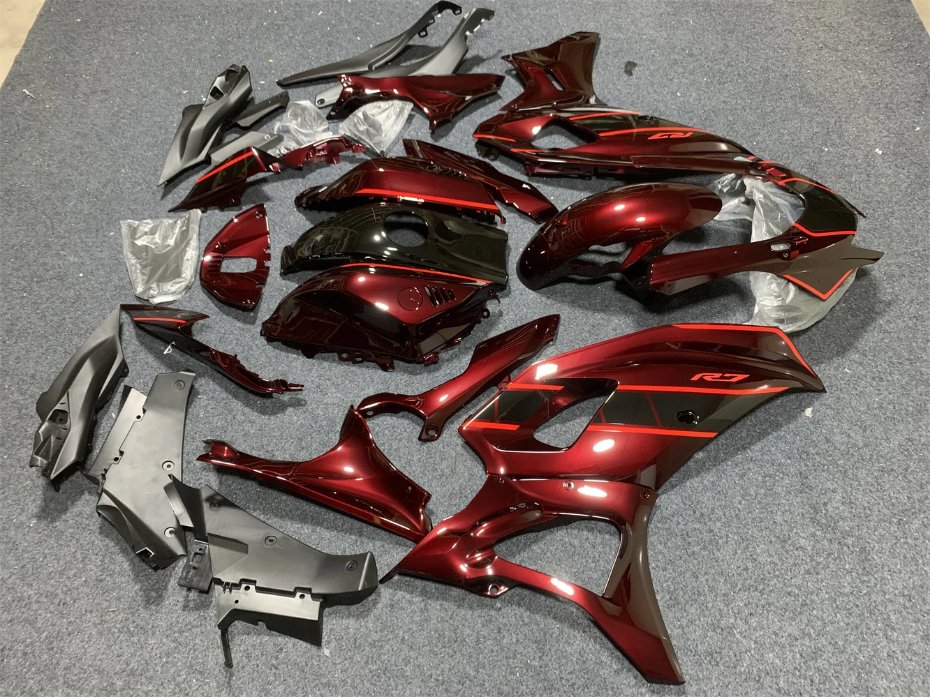 Wtryskowy Zestaw Motocyklowy dla Yamaha R7 2022 2023 YZF700 22 23 lata Fairings Zestaw motocyklowy Wino