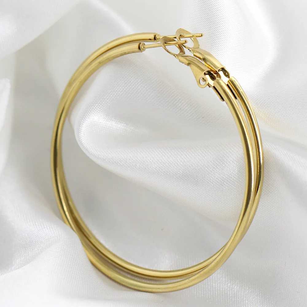 Hoop Huggie HNSP stainless steel ring earrings womens earrings jewelry fashion trend accessories large circle 40MM-50MM 240326