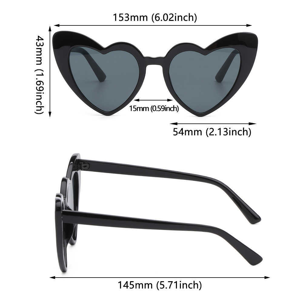 Coração Sunclasses Mulheres Marca Designer Cat Eye Sun Glasses Fe