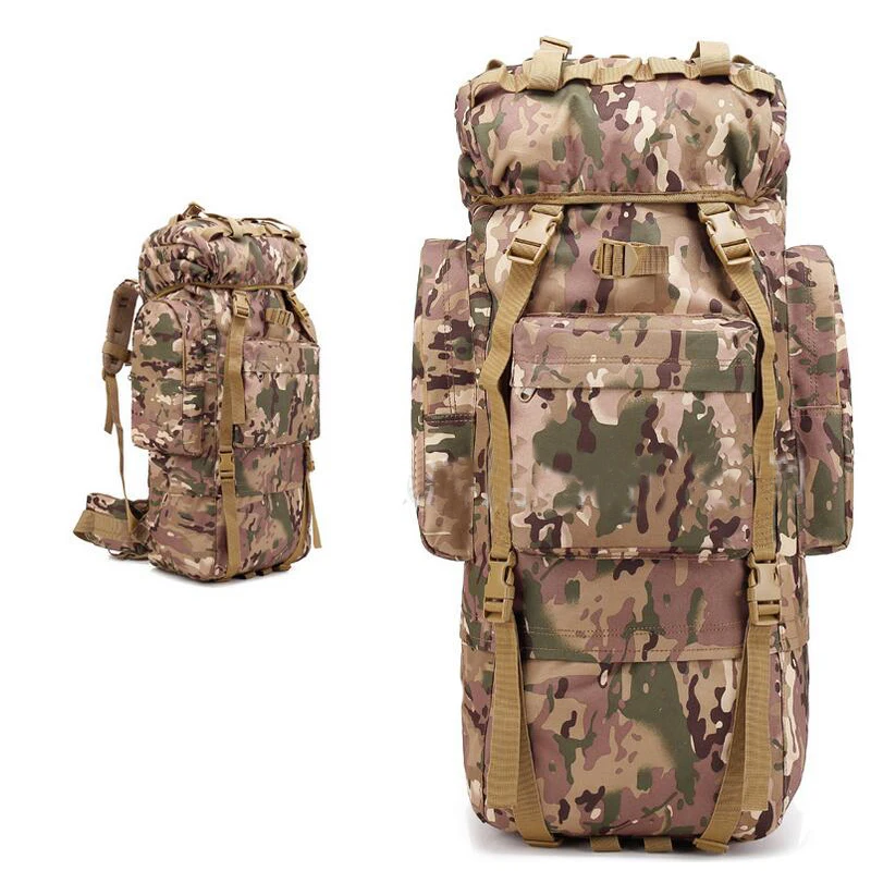 Sacs étanche 65L Sac à dos militaire extérieur Sacs de chasse tactique Airsoft Rifle Gun Sac à dos Trekking Randonnée Sac de voyage