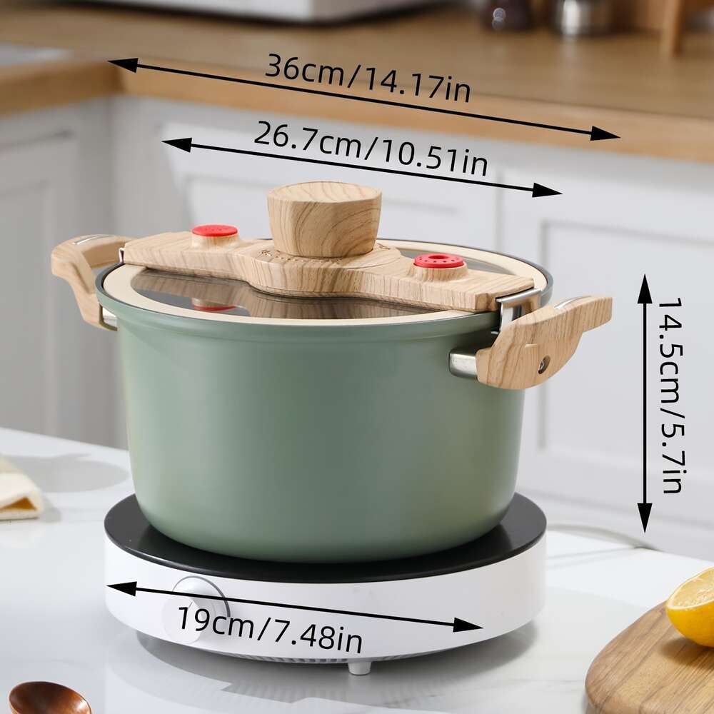 Maifan Stone Soupe antiadhésive - Petite pot à cuisson pour le gaz et les poêles électromagnétiques