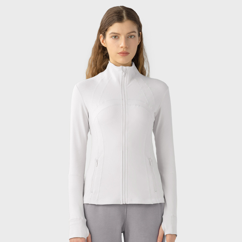 Vêtements de yoga pour femmes, veste de sport à col debout, vestes de course, de fitness, manteau court, haut à manches longues, vêtements d'extérieur pour femmes