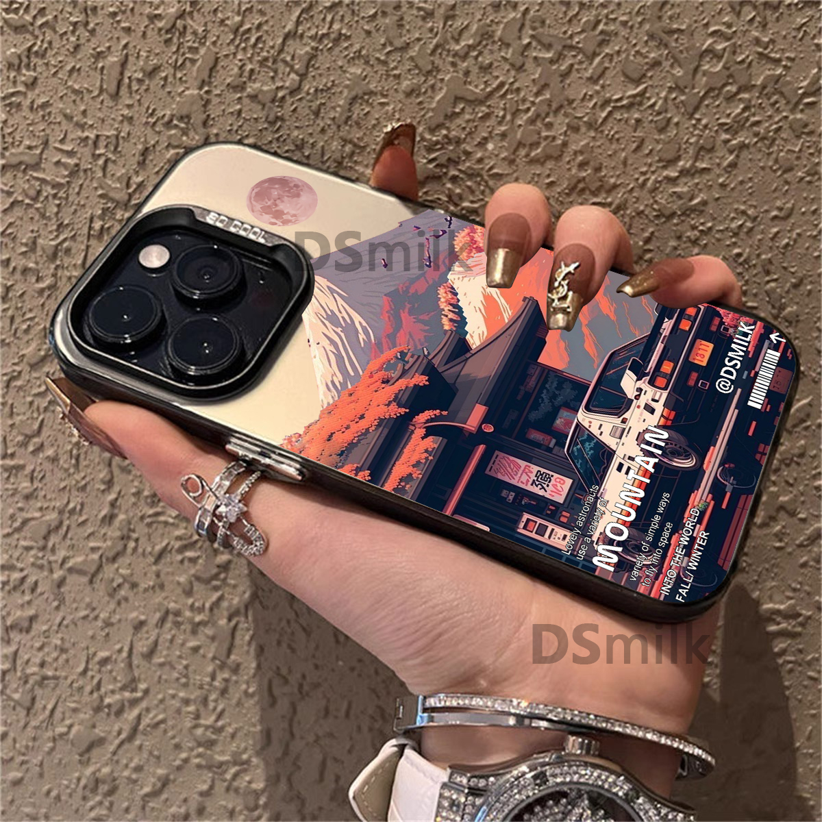 علبة هاتف Snowy Mountain Scenery لـ iPhone 15 14 13 Pro 12 11 Pro XS X XR Max Aurora Hard PC TPU Cover Cover