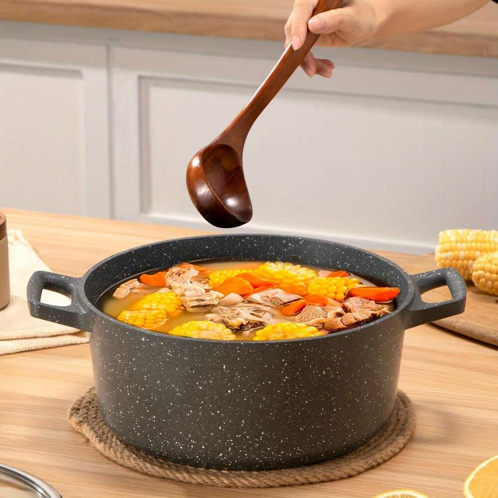 Maifan Stone وعاء الحساء غير المصقم مزدوجًا-أدوات طبخ المطبخ متعددة الوظائف للغاز والمواقد الكهربائية