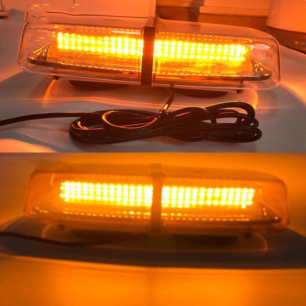 New 72 LED Beacon Lights Rooftop Flash Emergency Warning 12V-24V Truck Yellow/Amber Car Atmosphere Roof Strobe Light